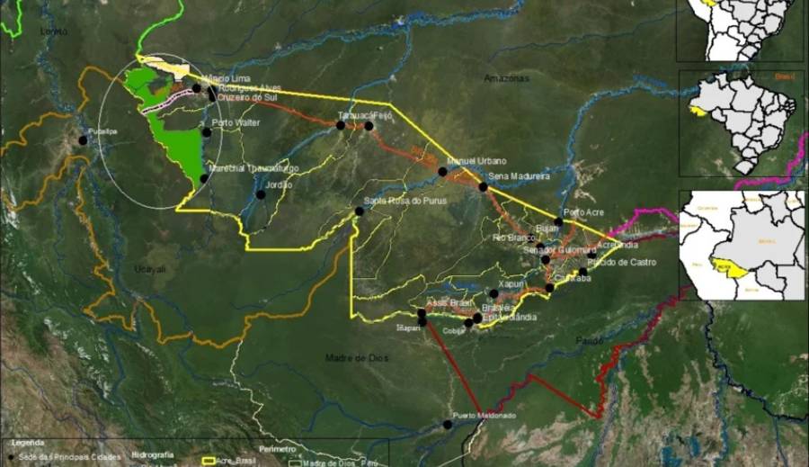 Mapa do Parque Nacional da Serra do Divisor - PNSD